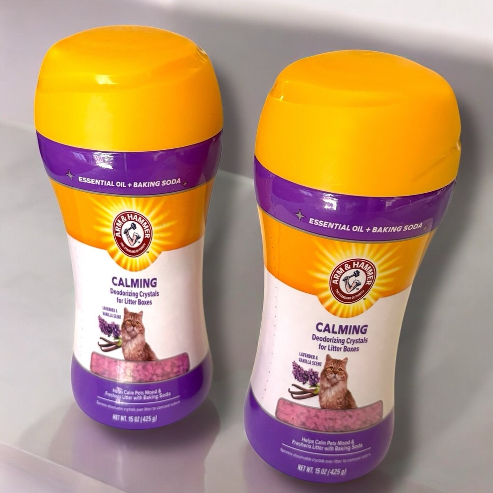 Lot Of 2 Deodorizing Calming Cat Litter Box‎ Odor Neutralizing Crystals 15 Oz